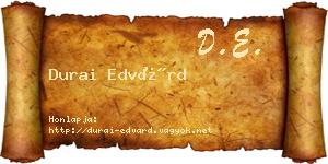 Durai Edvárd névjegykártya
